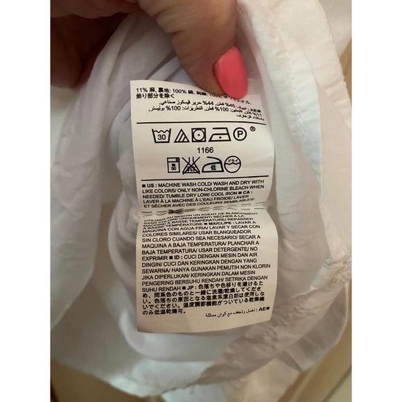 White Old Navy Short Sleeve Cocoon Dress Navy Embroidery Calla Lily Large Tall - Picture 13 of 15